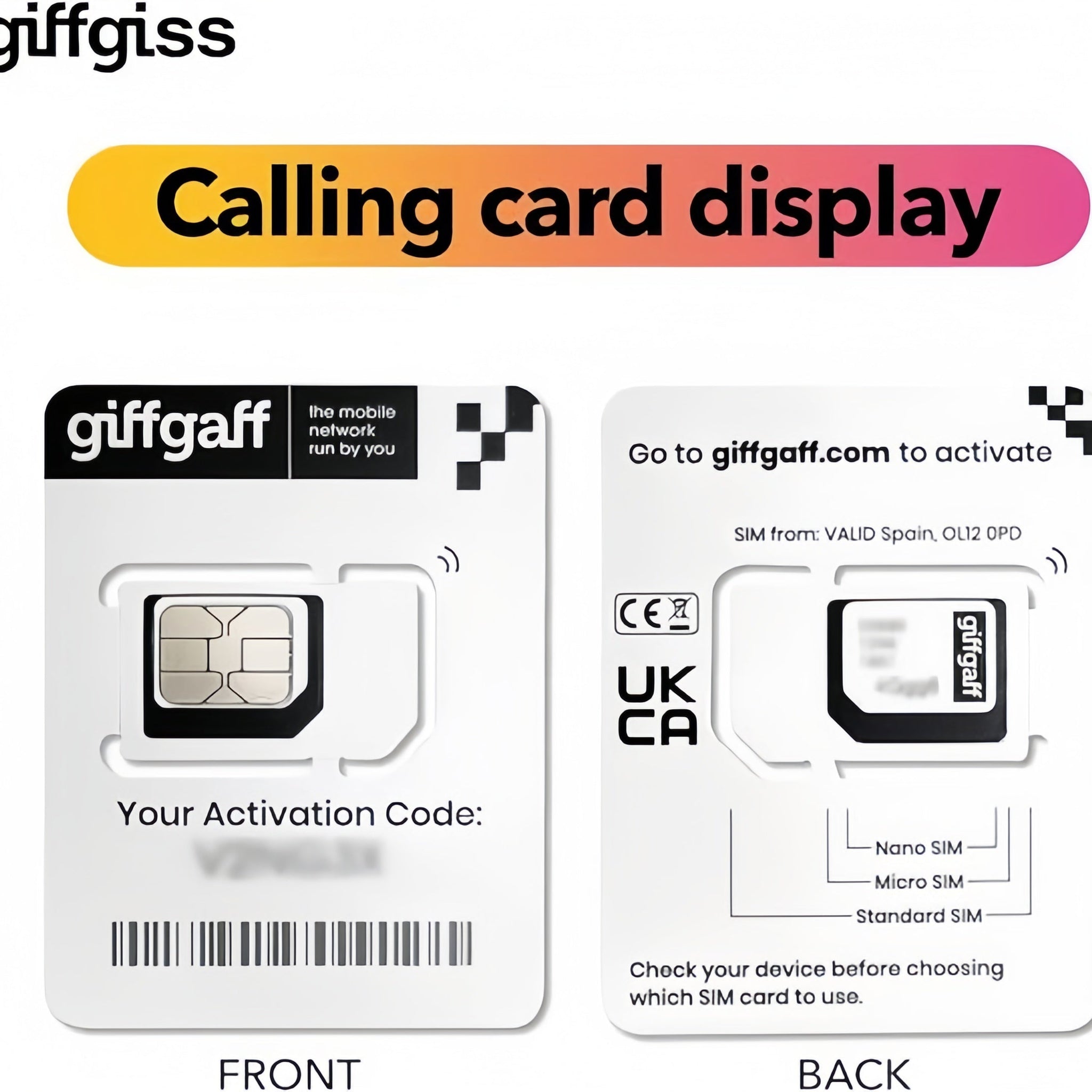 Giffgaff Uk Sim Card
